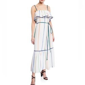 Derek Lam 10 Crosby Striped Ruffle Cami Maxi Dress